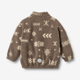 Wheat Outerwear Fleece Anorak Måne Sweatshirt 9679 dry wood jacquard