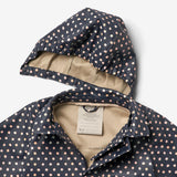 Wheat Outerwear Lang Regnjakke Finely Rainwear 1071 ink dots