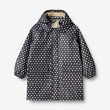 Wheat Outerwear Lang Regnjakke Finely Rainwear 1071 ink dots