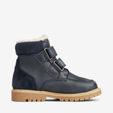Wheat Footwear Stewie Tex Borrelås Skinn Winter Footwear 1432 navy