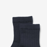 Wheat Main 2-Pack Uld Ribsokker Vilde Socks/Tights 1432 navy