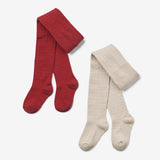 Wheat Main 2-Pack wool lace tights Karla Socks/Tights 2080 cherry red