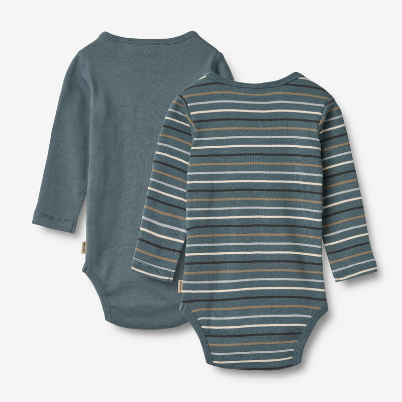 Wheat Main 2 Body Freddie L/S Underwear/Bodies 9547 blue multi stripe