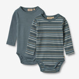 Wheat Main 2 Body Freddie L/S Underwear/Bodies 9547 blue multi stripe