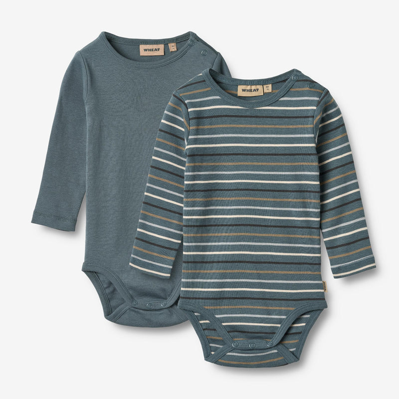 Wheat Main 2 Body Freddie L/S Underwear/Bodies 9547 blue multi stripe