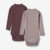Wheat Main  2 Rib Body L/S Lotta Underwear/Bodies 9581 purple fudge