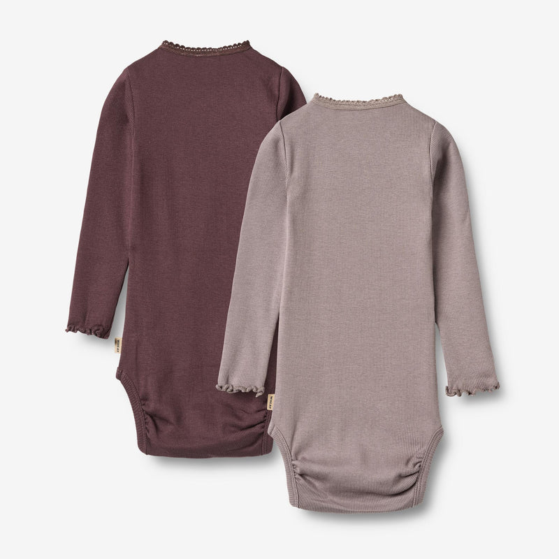Wheat Main  2 Rib Body L/S Lotta Underwear/Bodies 9581 purple fudge