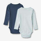 Wheat Main  2 Rib Body L/S Spencer Underwear/Bodies 4034 light blue navy