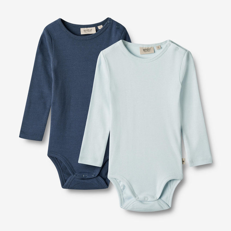 Wheat Main  2 Rib Body L/S Spencer Underwear/Bodies 4034 light blue navy