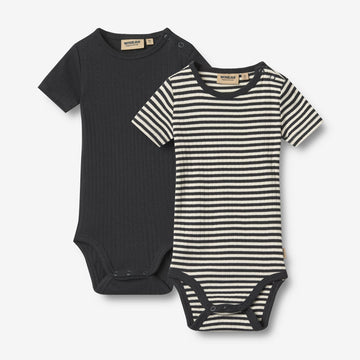 Wheat Main 2 Ribb Kortermet Body Timo Body 9432 navy rib stripe
