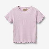 Wheat Main 2 Rib T-shirt S/S Alicia T-Shirt 9649 pink blue flowers