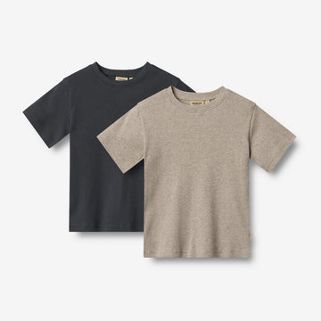 Wheat Main 2 Rib T-skjorte S/S Fabian T-Shirt 1432 navy