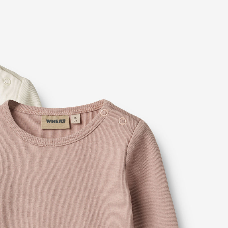 Wheat Main 2 Rib T-skjorte L/S Ida T-Shirt 2487 rose powder