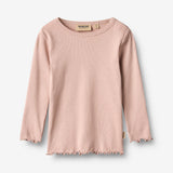 Wheat Main 2 Rib T-skjorte L/S Ida T-Shirt 3118 eggplant