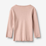 Wheat Main 2 Rib T-skjorte L/S Ida T-Shirt 3118 eggplant
