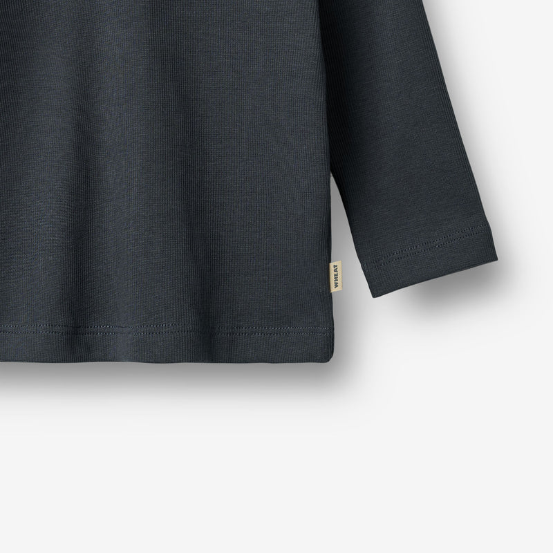 Wheat Main 2 Rib T-skjorte L/S Milo Jersey Tops and T-Shirts 1432 navy
