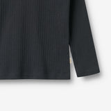 Wheat Main 2 Rib T-skjorte L/S Stig Jersey Tops and T-Shirts 9432 navy rib stripe