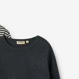 Wheat Main 2 Rib T-skjorte L/S Stig Jersey Tops and T-Shirts 9432 navy rib stripe