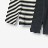 Wheat Main 2 Rib T-skjorte L/S Stig Jersey Tops and T-Shirts 9432 navy rib stripe