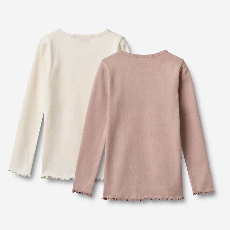 Wheat Main 2 Ribb T-skjorte L/S Ida T-Shirt 2487 rose powder