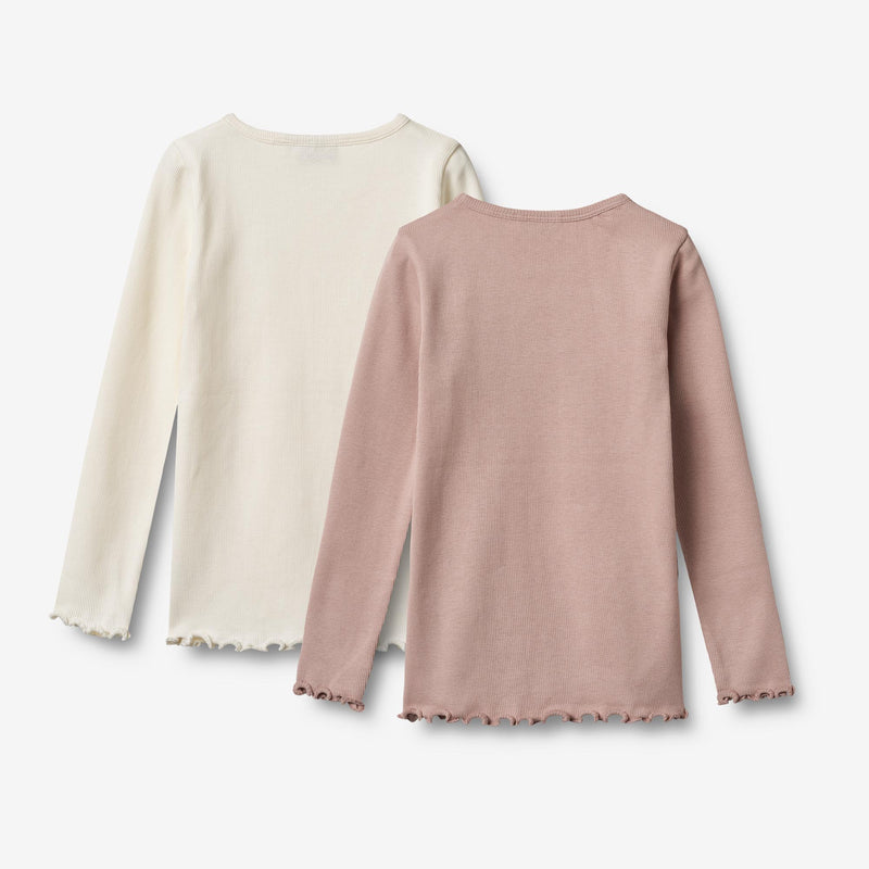 Wheat Main 2 Ribb T-skjorte L/S Ida T-Shirt 2487 rose powder