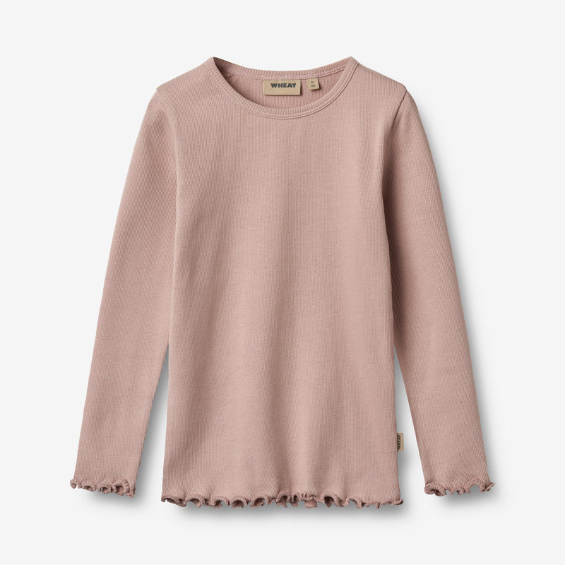 Wheat Main 2 Ribb T-skjorte L/S Ida T-Shirt 2487 rose powder
