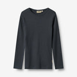 Wheat Main 2 Ribb T-skjorte L/S Stig T-Shirt 1432 navy