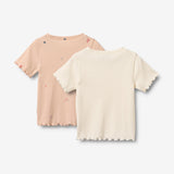 Wheat Main 2 Ribb T-skjorte S/S Alicia T-Shirt 2475 rose flowers