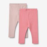 Wheat Main 2 Ribbestrikket Leggings Maddy Legging 2355 pink lilac