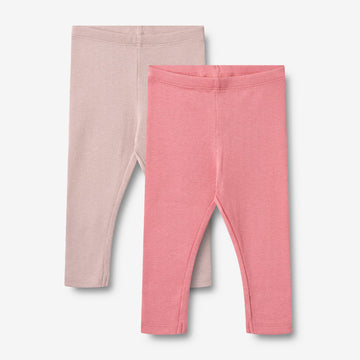 Wheat Main 2 Ribbestrikket Leggings Maddy Legging 2355 pink lilac