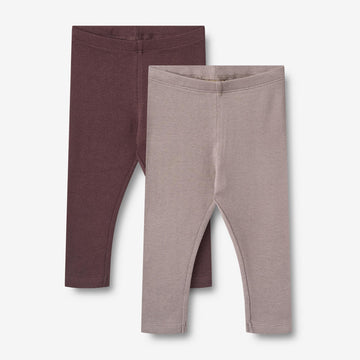 Wheat Main 2 Ribbestrikket Leggings Maddy Legging 9581 purple fudge