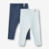 Wheat Main  2 Ribbestrikket Leggings Maddy Leggings 4034 light blue navy