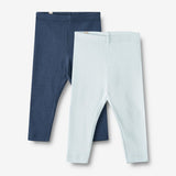 Wheat Main  2 Ribbestrikket Leggings Maddy Leggings 4034 light blue navy