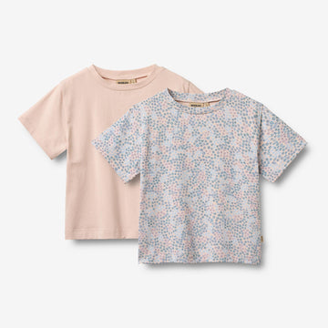 Wheat Main 2 T-skjorte S/S Ella T-Shirt 2528 powder blue flowers