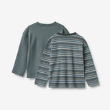 Wheat Main 2 T-skjorte L/S Hans Jersey Tops and T-Shirts 9547 blue multi stripe