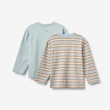Wheat Main 2 T-skjorte L/S Johan T-Shirt 9877 multi blue stripe