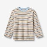 Wheat Main 2 T-skjorte L/S Johan T-Shirt 9877 multi blue stripe