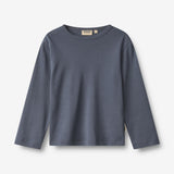 Wheat Main 2 T-skjorte L/S Milo T-Shirt 1309 greyblue stripe