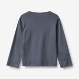 Wheat Main 2 T-skjorte L/S Milo T-Shirt 1309 greyblue stripe