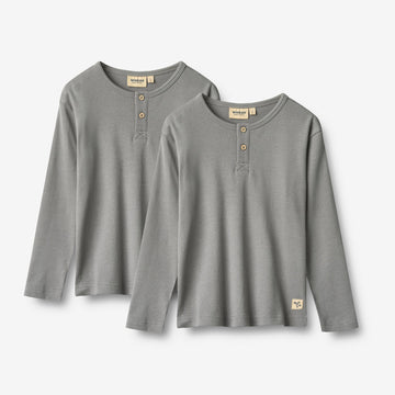 Wheat Main 2 T-skjorte L/S Morris T-Shirt 9624 flint