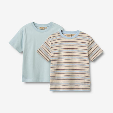 Wheat Main 2 T-skjorte S/S Fabian T-Shirt 9877 multi blue stripe