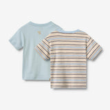 Wheat Main 2 T-skjorte S/S Fabian T-Shirt 9877 multi blue stripe