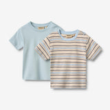 Wheat Main 2 T-skjorte S/S Fabian T-Shirt 9877 multi blue stripe