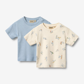 Wheat Main 2 T-skjorte S/S Fabian T-Shirt 9669 whale friends