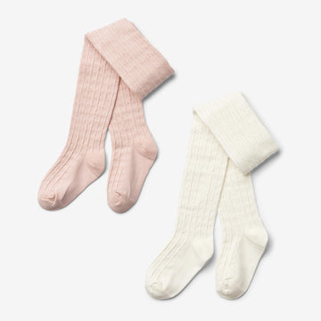 Wheat Main 2-pak pointelle tights Izzy Socks/Tights 2400 powder