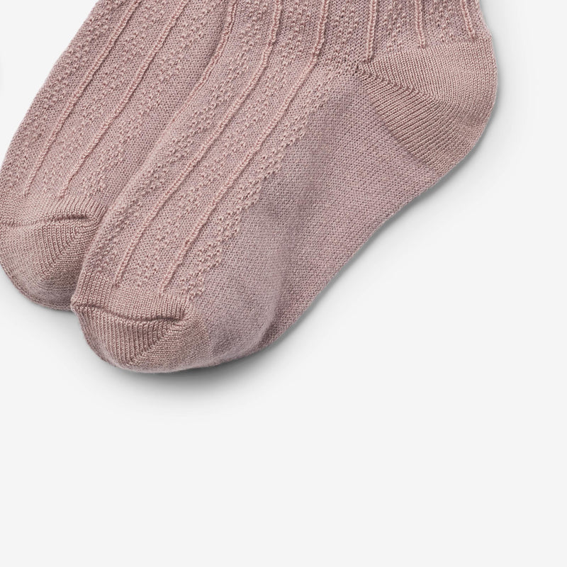 Wheat Main 2 pk Ull Blondestrømper Nora Socks/Tights 1135 dry rose