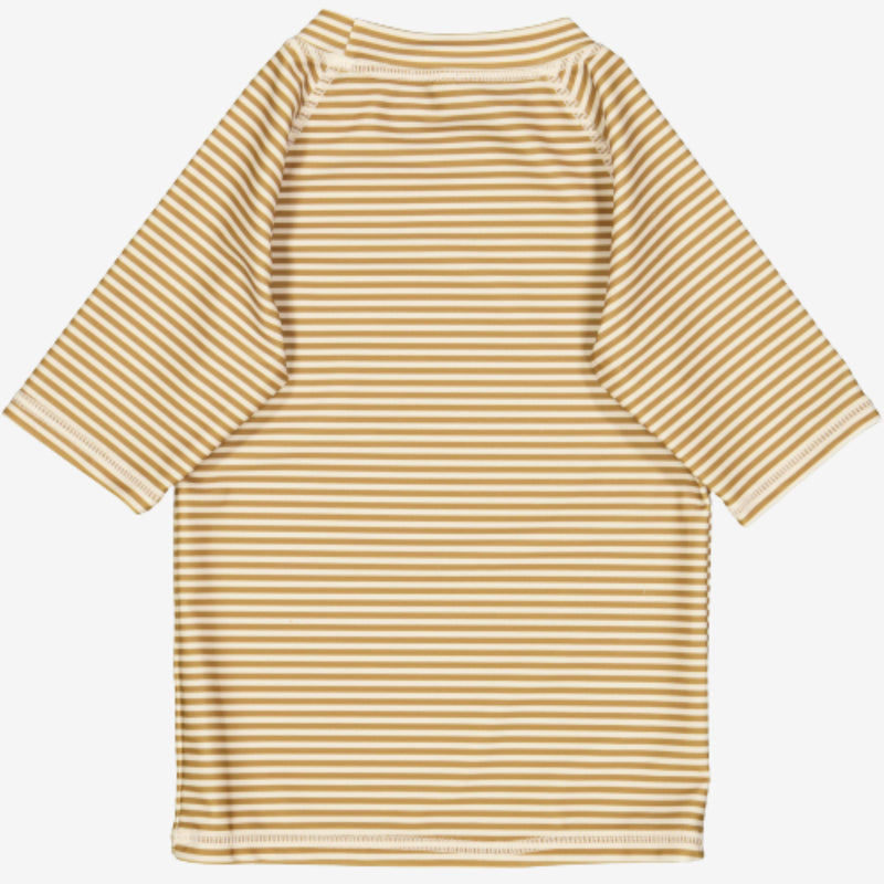 Wheat Main  Bade T-skjorte Jackie SS Swimwear 5096 golden green stripe