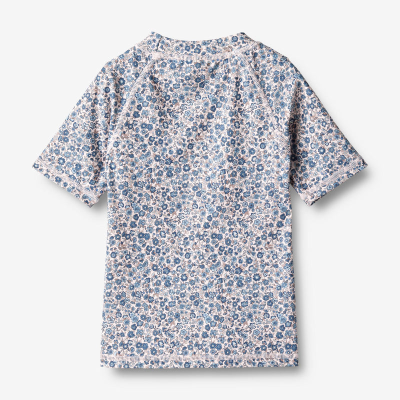 Wheat Main  Bade T-skjorte S/S Jackie Swimwear 1301 blue flower meadow