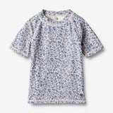 Wheat Main  Bade T-skjorte S/S Jackie Swimwear 1301 blue flower meadow