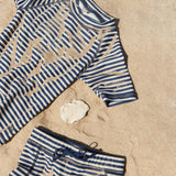 Wheat Main Bade T-skjorte S/S Jackie T-Shirt 1048 blue stripe